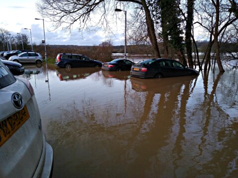 Photo of flooded car park